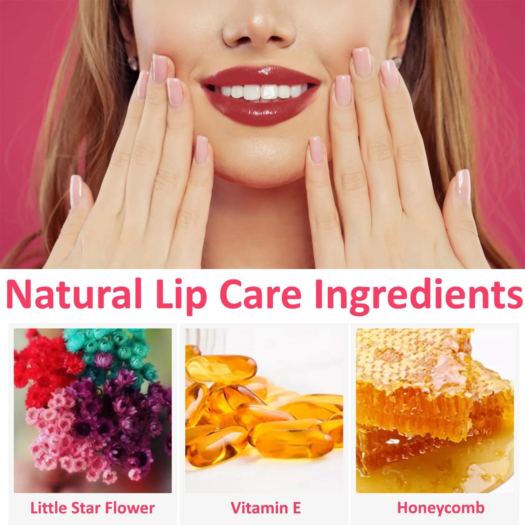 1 Pack Crystal Flower Jelly Lipstick,Magic Color Changing Lipstick,PH Clear Temperature Color Changing Lip Gloss,Lip Balm,Long Lasting Nourishing Moisturizing Lip Stick Set 08