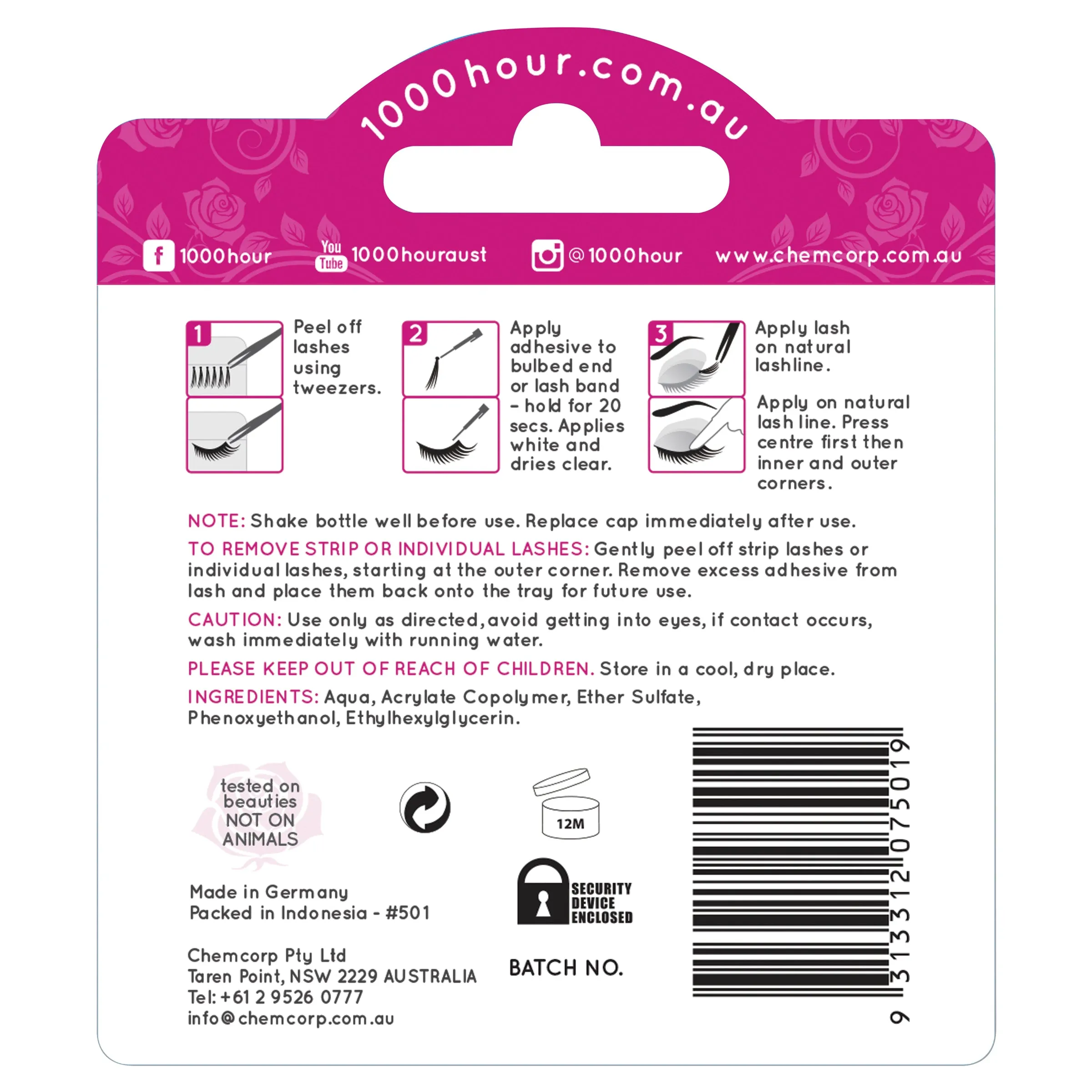 1000HOUR Eyelash Adhesive - Clear