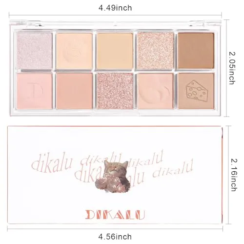 10Colors Nude Pink Rose Gold Colorful Eyeshadow Palette Makeup,Natural Neutral Highly Pigmented Eye Shadow,Naturing-Looking Long Lasting