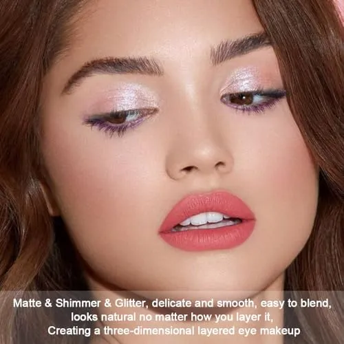 10Colors Nude Pink Rose Gold Colorful Eyeshadow Palette Makeup,Natural Neutral Highly Pigmented Eye Shadow,Naturing-Looking Long Lasting