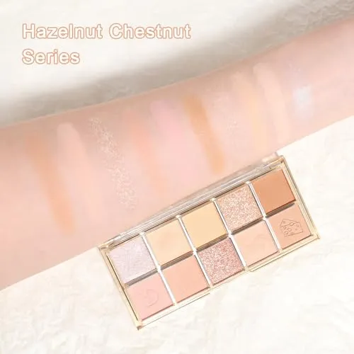 10Colors Nude Pink Rose Gold Colorful Eyeshadow Palette Makeup,Natural Neutral Highly Pigmented Eye Shadow,Naturing-Looking Long Lasting