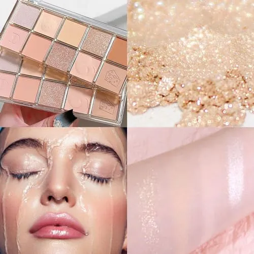 10Colors Nude Pink Rose Gold Colorful Eyeshadow Palette Makeup,Natural Neutral Highly Pigmented Eye Shadow,Naturing-Looking Long Lasting