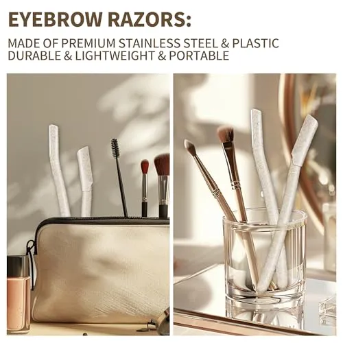 10Pcs Eyebrow Razors, Face Razors for Women and Men, Multipurpose Dermaplaning Tool for Face, Eyebrow Trimmers Shaver with Safety Cover, Face Shaver Women, Facial Razor for Women (10)