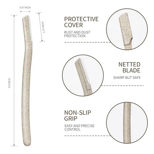 10Pcs Eyebrow Razors, Face Razors for Women and Men, Multipurpose Dermaplaning Tool for Face, Eyebrow Trimmers Shaver with Safety Cover, Face Shaver Women, Facial Razor for Women (10)
