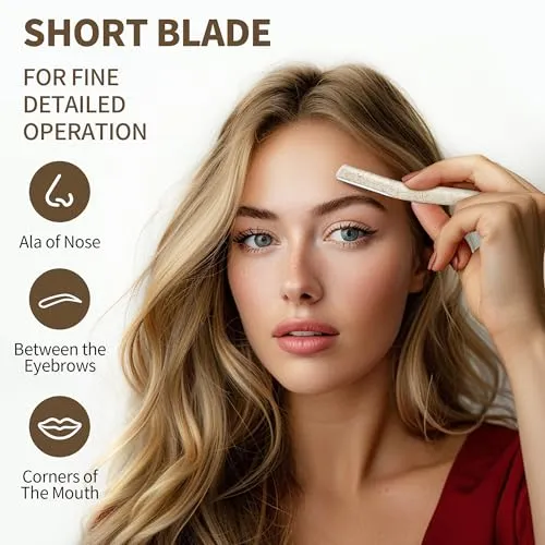10Pcs Eyebrow Razors, Face Razors for Women and Men, Multipurpose Dermaplaning Tool for Face, Eyebrow Trimmers Shaver with Safety Cover, Face Shaver Women, Facial Razor for Women (10)