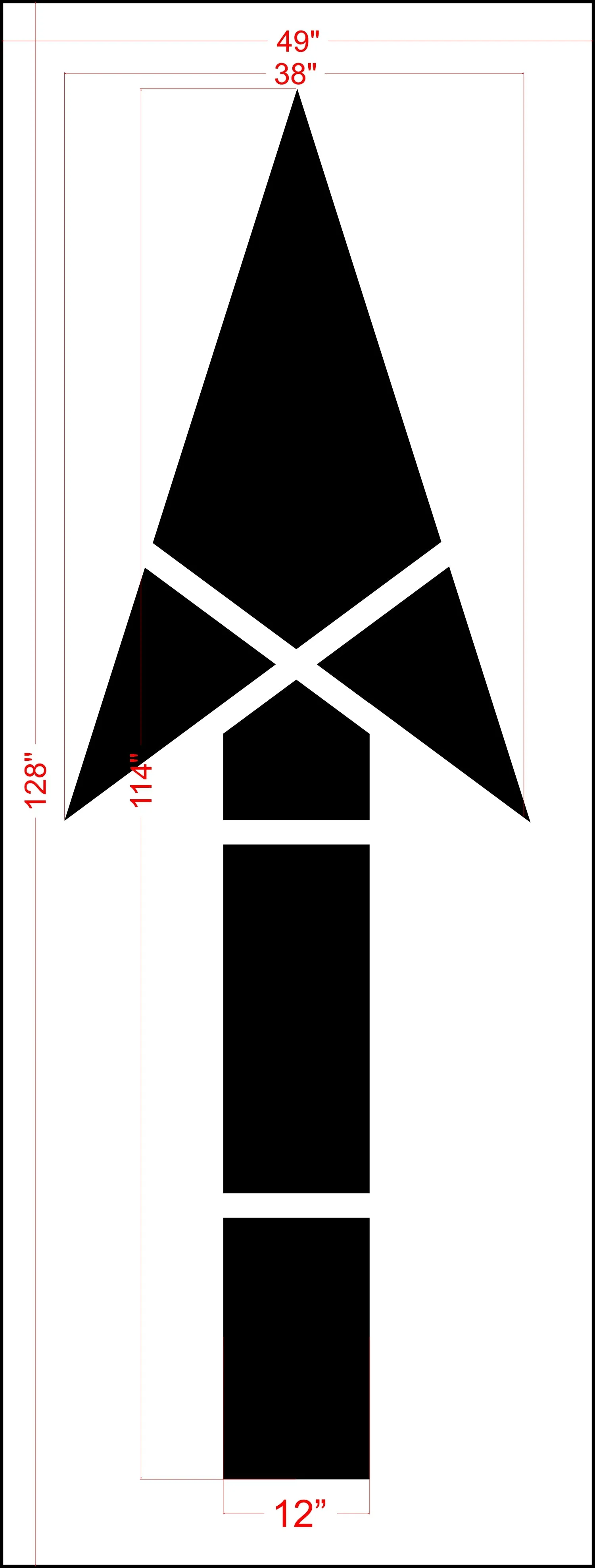 114" New Jersey DOT Straight Arrow Stencil