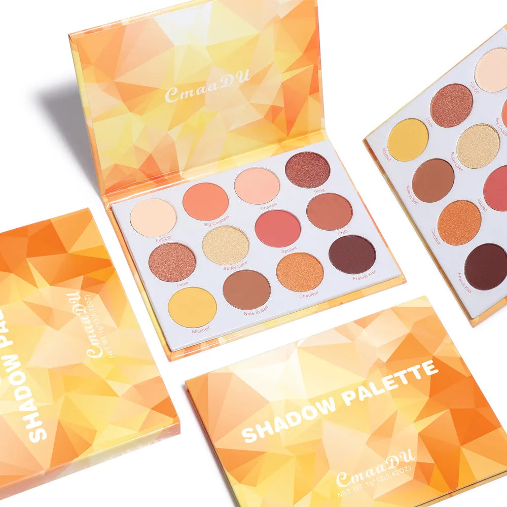 12 Colors Shimmer Eyeshadow Matte Glitter Eye Shadow Palette Natural Waterproof Long Lasting Pigmented (Set05)
