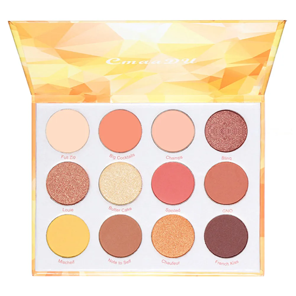 12 Colors Shimmer Eyeshadow Matte Glitter Eye Shadow Palette Natural Waterproof Long Lasting Pigmented (Set05)