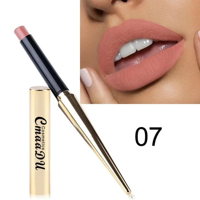 12 Shade 1PC Waterproof Lipstick Matte Pumpkin Color