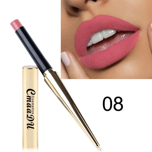 12 Shade 1PC Waterproof Lipstick Matte Pumpkin Color