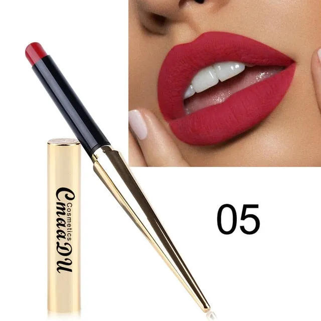 12 Shade 1PC Waterproof Lipstick Matte Pumpkin Color