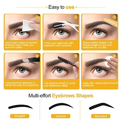14 in 1 Eyebrow Razor Kit, Professional Dermaplane Face Razor for Women, Eyebrow Trimmer for Hair & Peach Fuzz Remover, Face Shavers for Women with Eyebrow Tweezers/Scissors/Clipper/Spoolie Brush