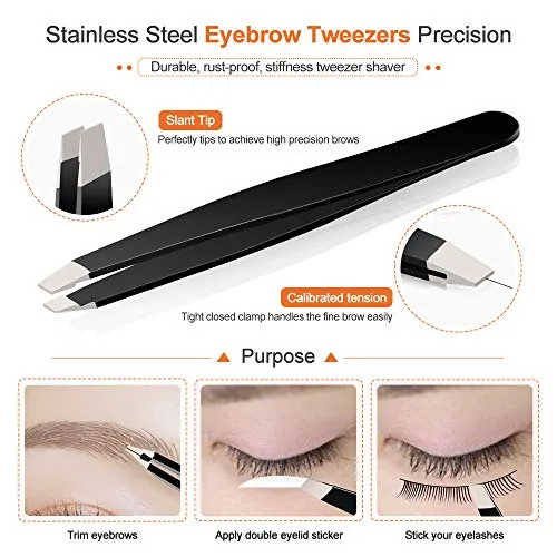 14 in 1 Eyebrow Razor Kit, Professional Dermaplane Face Razor for Women, Eyebrow Trimmer for Hair & Peach Fuzz Remover, Face Shavers for Women with Eyebrow Tweezers/Scissors/Clipper/Spoolie Brush