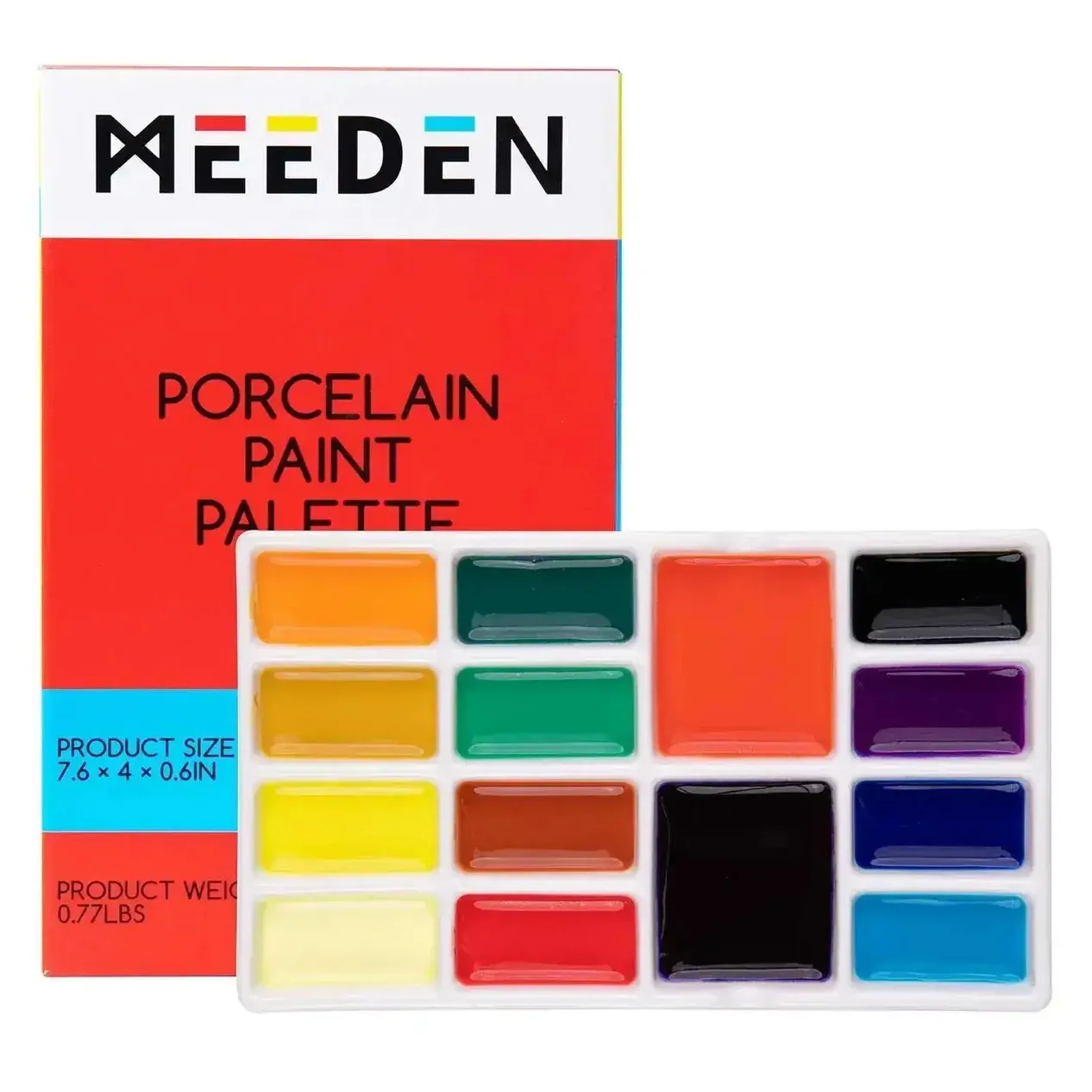 14-Well Rectangular Ceramic Palette