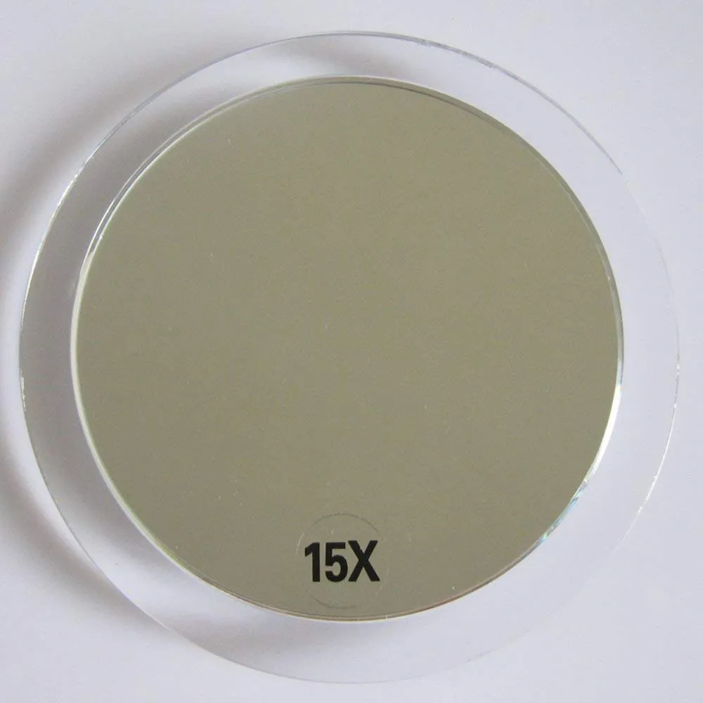 15X Magnifying Mirror - with 3 Mounting Suction Cups - Used for Precise Makeup - Eyebrows/Tweezing - Blackhead/Blemish Removal - Bathroom/Travel Makeup Mirror - 6 Inch Round (Rose Gold) 15X Magnified