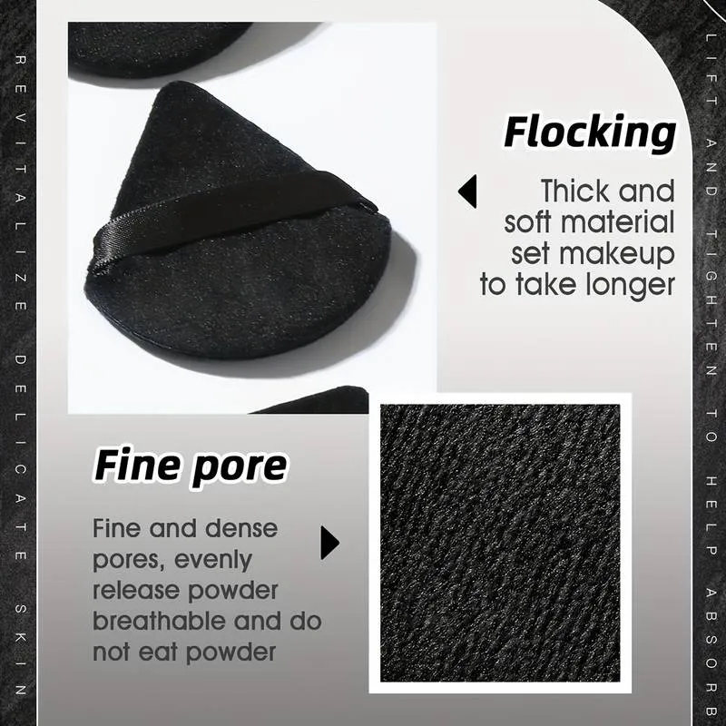 2 x Black Triangle Powder Puffs