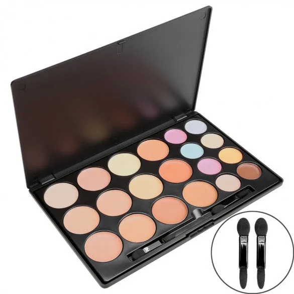 20 Colors Makeup Face Cream Concealer Palette   Powder Brush