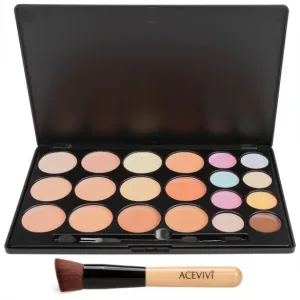 20 Colors Makeup Face Cream Concealer Palette   Powder Brush