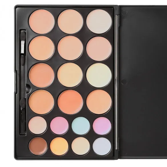 20 Colors Makeup Face Cream Concealer Palette   Powder Brush