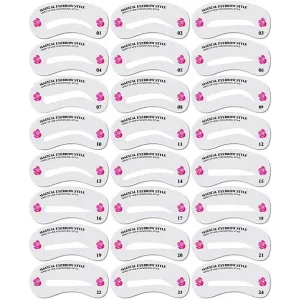 24 Pieces Eyebrow Templates Eyebrow Beauty Templates Set Styling Templates DIY Tools