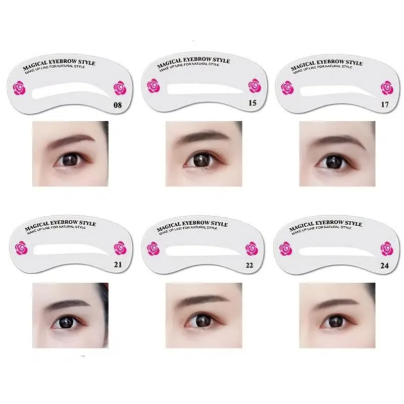 24 Pieces Eyebrow Templates Eyebrow Beauty Templates Set Styling Templates DIY Tools