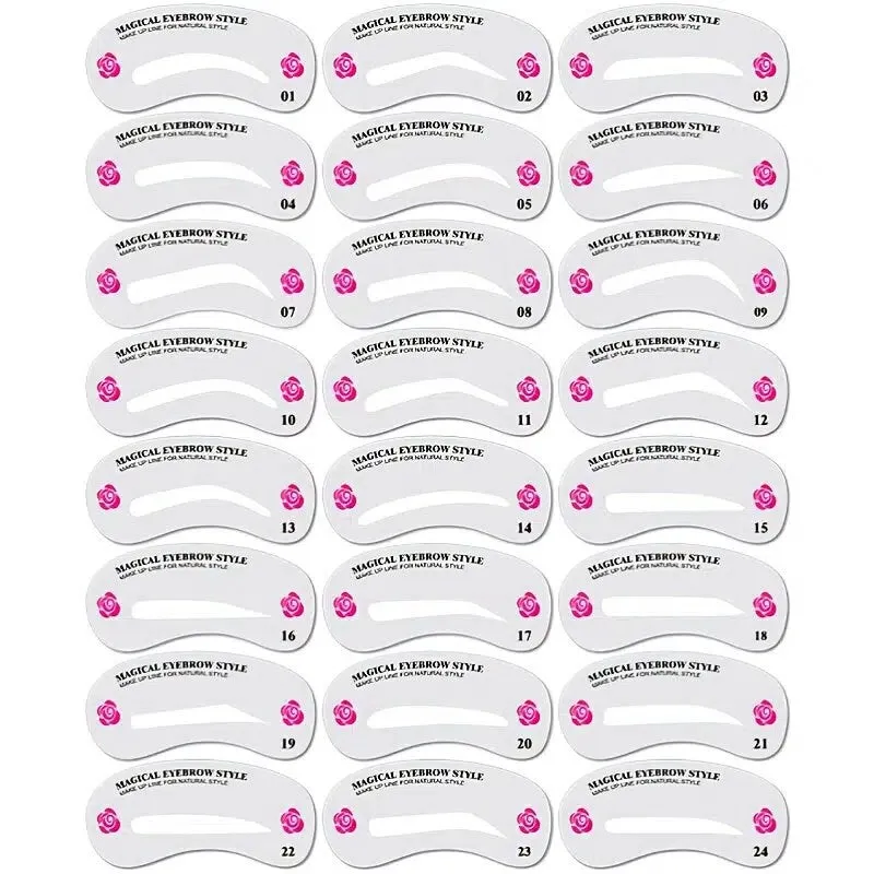 24 Pieces Eyebrow Templates Eyebrow Beauty Templates Set Styling Templates DIY Tools