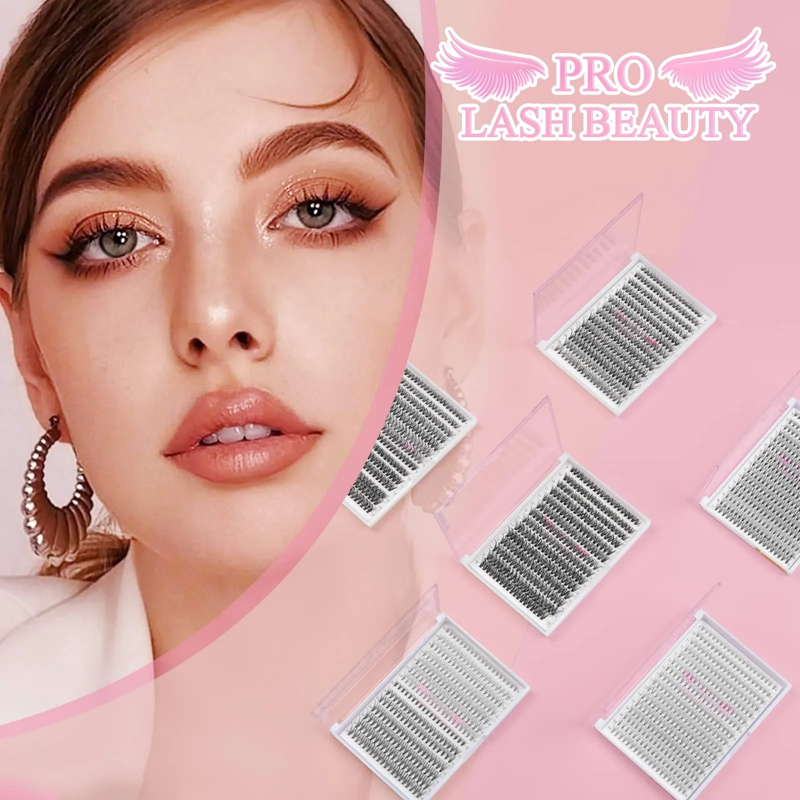 280 Pcs Individual Lashes 40D-D-0.07-9-16mix Cluster Lashes 10D 20D C D Curl Wispy Lashes Bottom Lashes DIY Lashes At Home（40D-D-0.07-9-16mix）