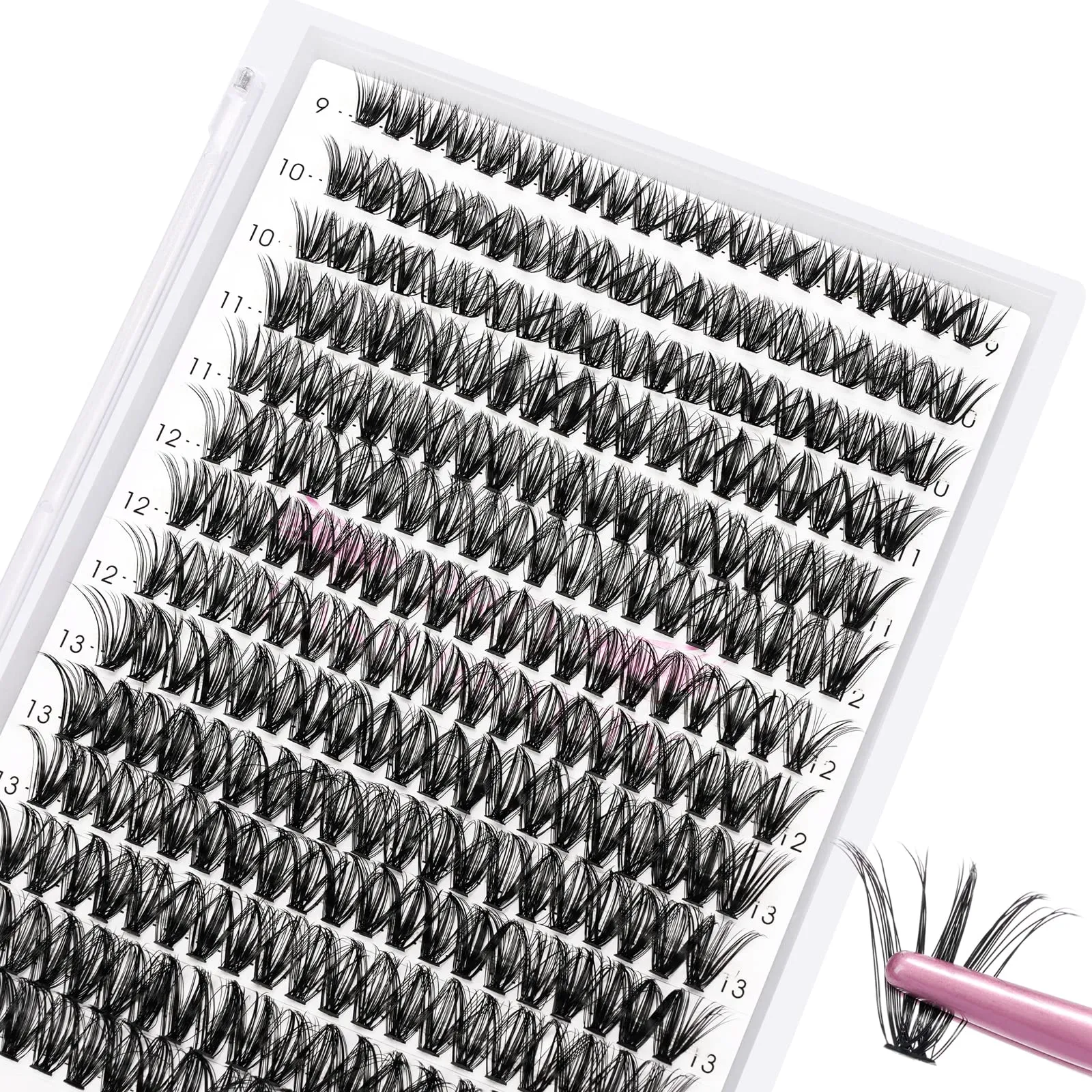 280 Pcs Individual Lashes 40D-D-0.07-9-16mix Cluster Lashes 10D 20D C D Curl Wispy Lashes Bottom Lashes DIY Lashes At Home（40D-D-0.07-9-16mix）