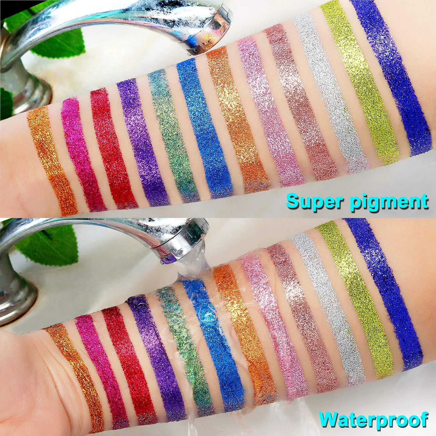 (3 in 1 Combo) De'lanci La Catrina 54 Colors   De'lanci Pressed Glitter   De'lanci Highlighter Palette