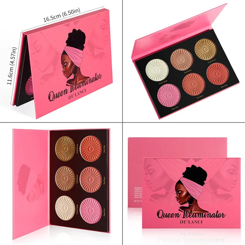 (3 in 1 Combo) De'lanci La Catrina 54 Colors   De'lanci Pressed Glitter   De'lanci Highlighter Palette