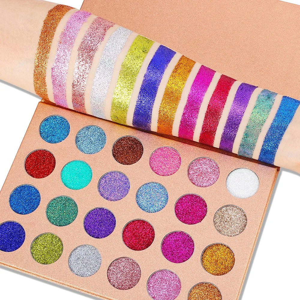 (3 in 1 Combo) De'lanci La Catrina 54 Colors   De'lanci Pressed Glitter   De'lanci Highlighter Palette