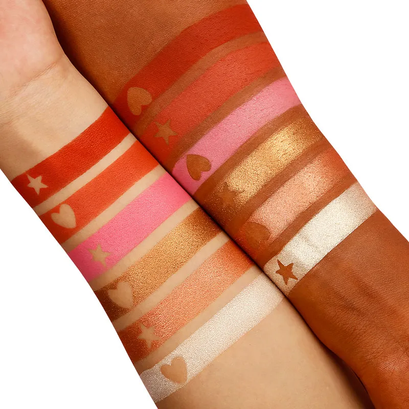 (3 in 1 Combo) De'lanci La Catrina 54 Colors   De'lanci Pressed Glitter   De'lanci Highlighter Palette