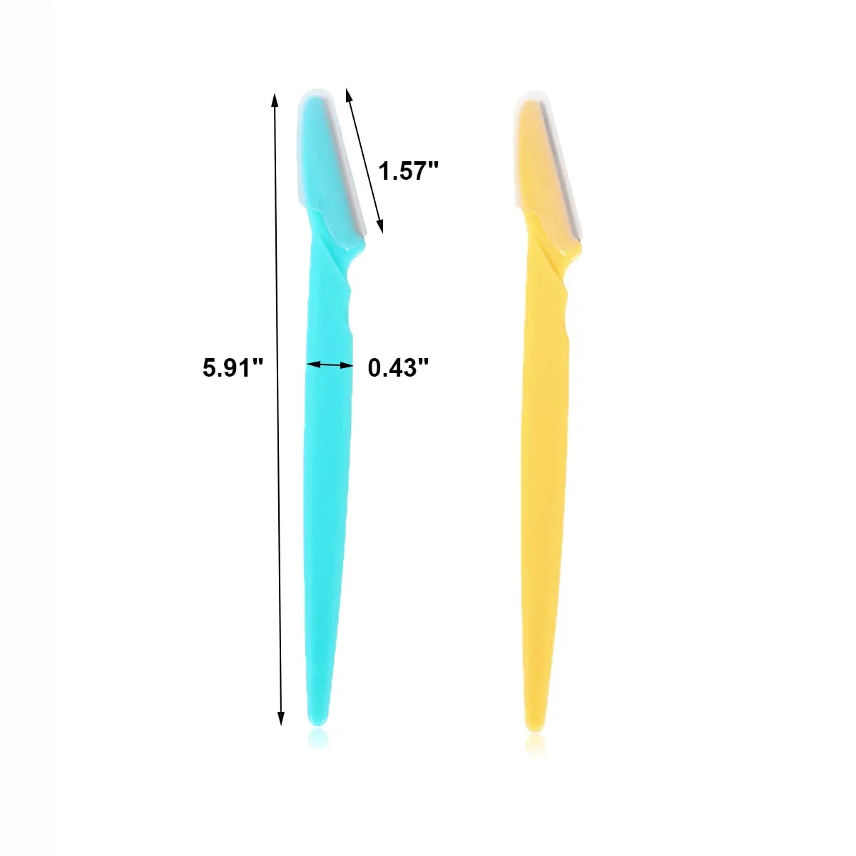 40 Pcs Eyebrow Razor Laicky Eye Brow Trimmer Shaver Facial Face Hair Remover Exfoliating Dermaplaning Tool Kit Stainless Steel Blades with Cap Eyebrow Shaper for Women Men Makeup (Blue Yellow) Blue Yellow