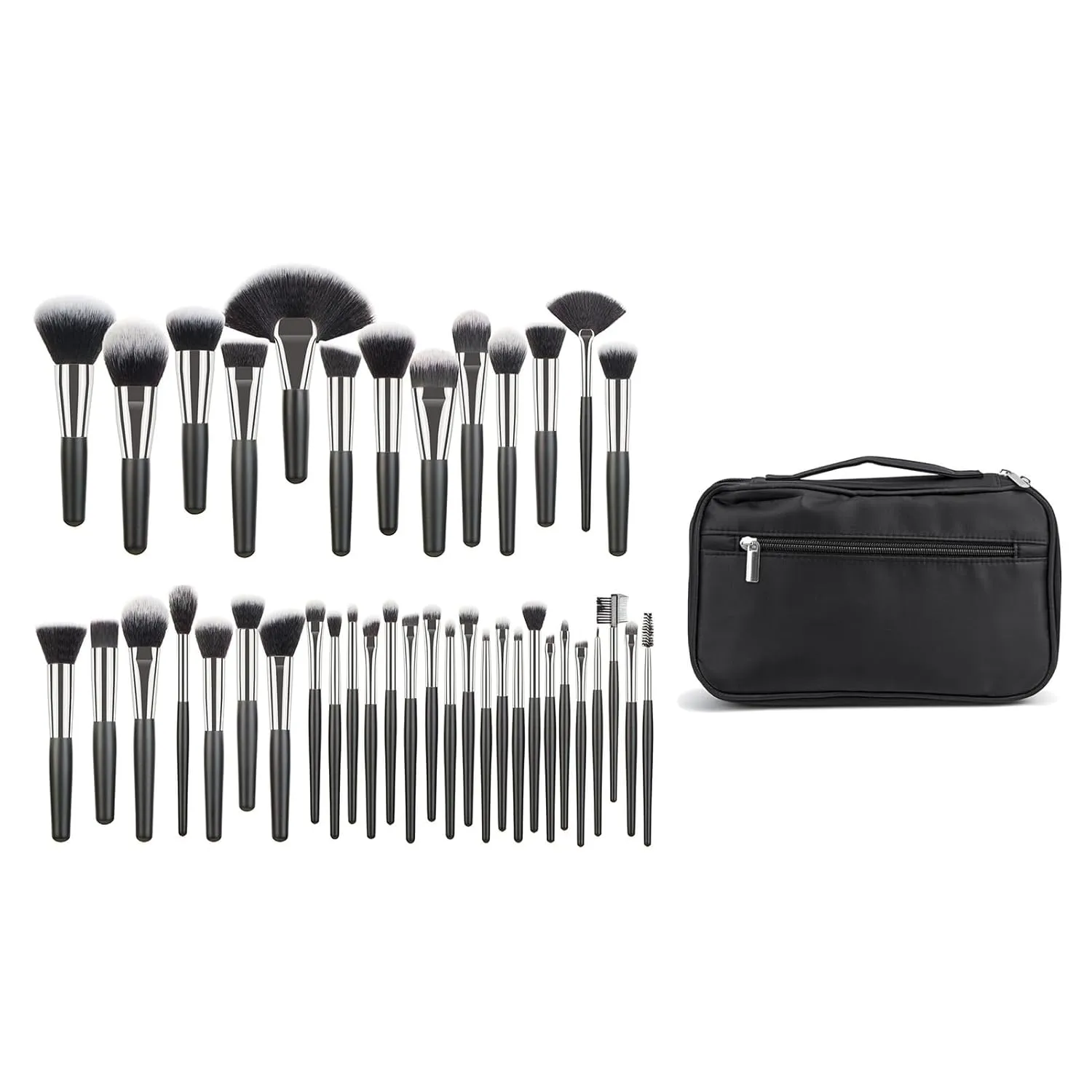 40Pcs Makeup Brushes Set, Soft Makeup Brushes for Base, Eye Shadow, Concealer, and Blush, Complete Cosmetic Brush Set with Wooden Handle and Storage, Ideal for All Skill Levels
