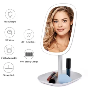 47 LED Lights 360 Rotating Desktop Mirror Touch