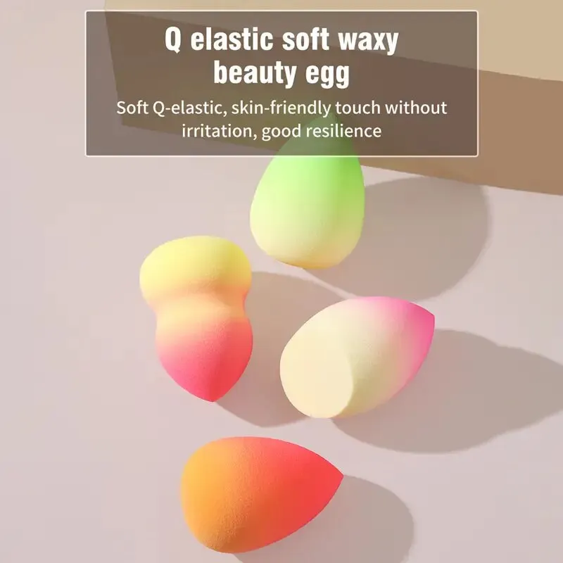 4PC Beauty Make Up Puff Blender Foundation Sponge Teardrop Eggs Soft Beauty Egg Cosmetic Puff Makeup Sponge Cushion Sponge