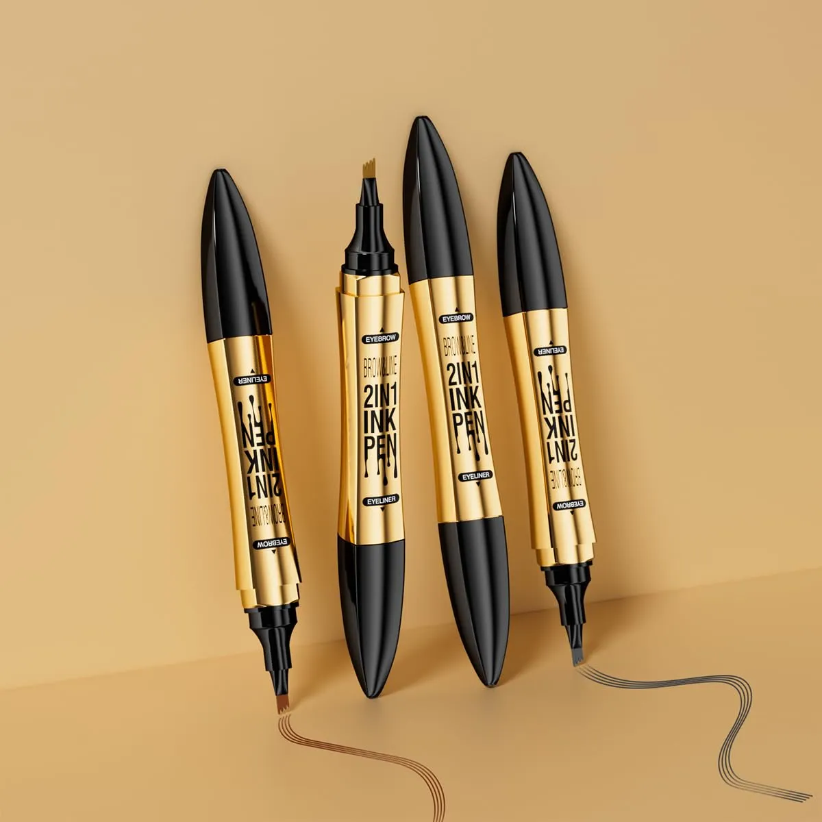 4PCS 2 in 1 Eyebrow Microblading Pen, 2024 New 3D Microblading Eyebrow Pen Tattoo Pencil 4 Fork Tip, Waterproof Magic Microblading Eyebrow Pencil for Natural Makeup Last All Day - 9703#SET