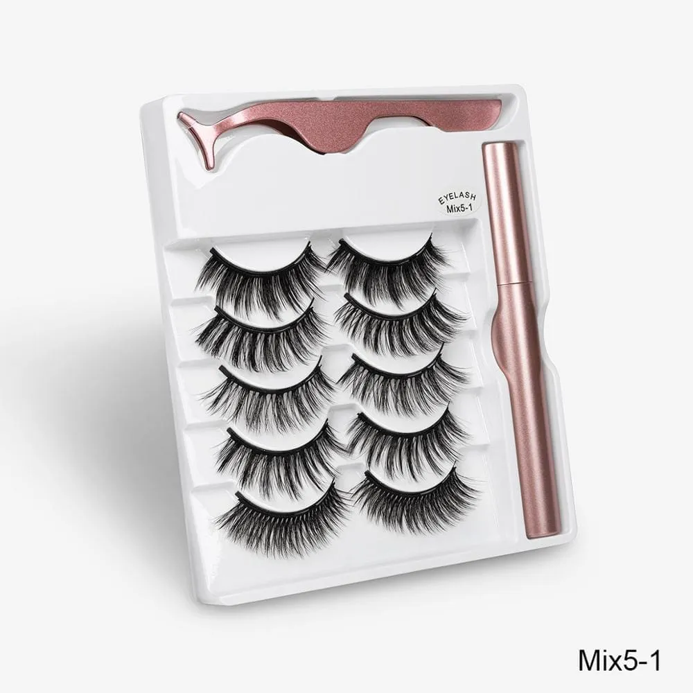5 Pairs Magnetic Eyelashes Natural long Magnetic False Eyelashes