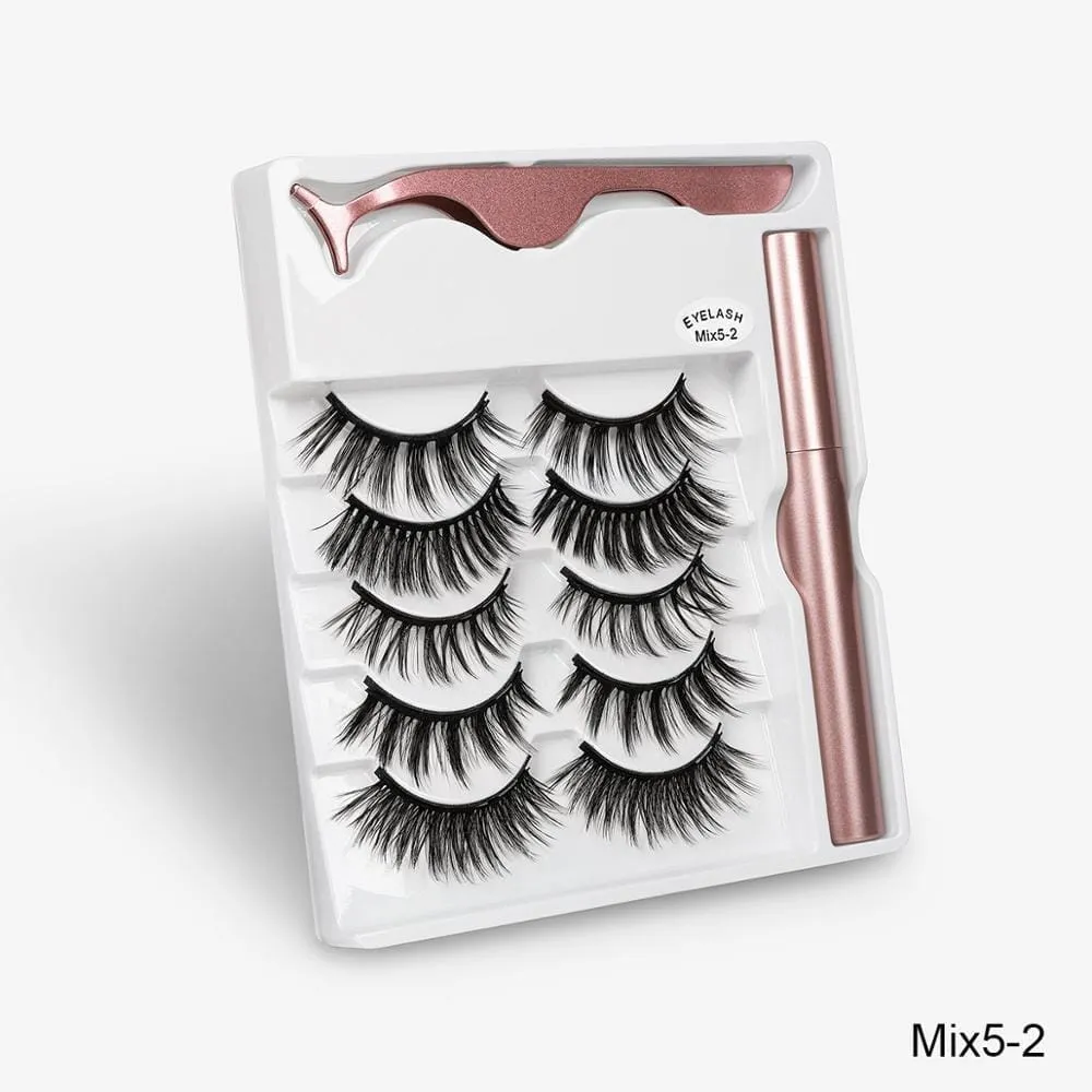 5 Pairs Magnetic Eyelashes Natural long Magnetic False Eyelashes