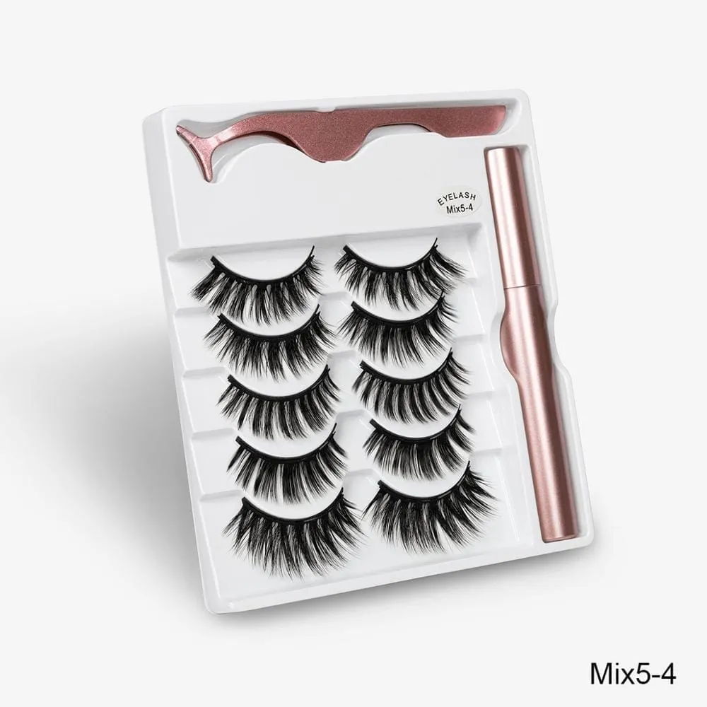5 Pairs Magnetic Eyelashes Natural long Magnetic False Eyelashes