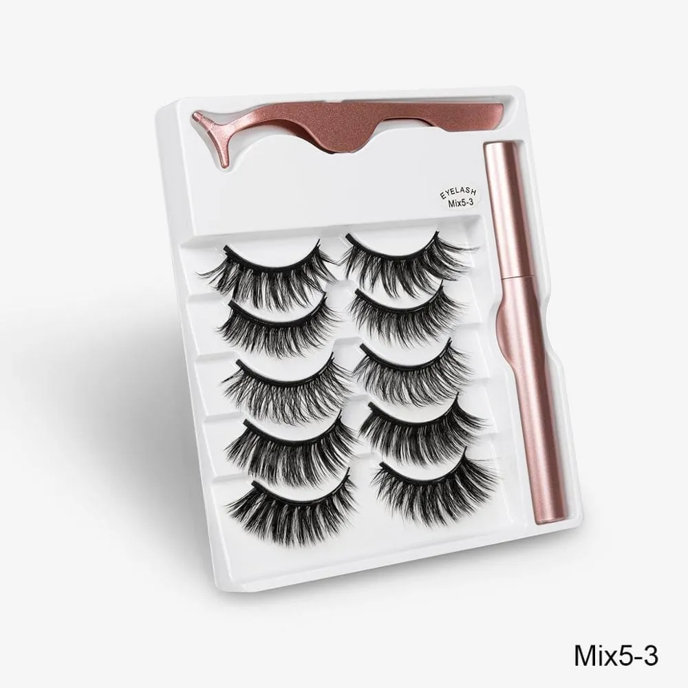 5 Pairs Magnetic Eyelashes Natural long Magnetic False Eyelashes