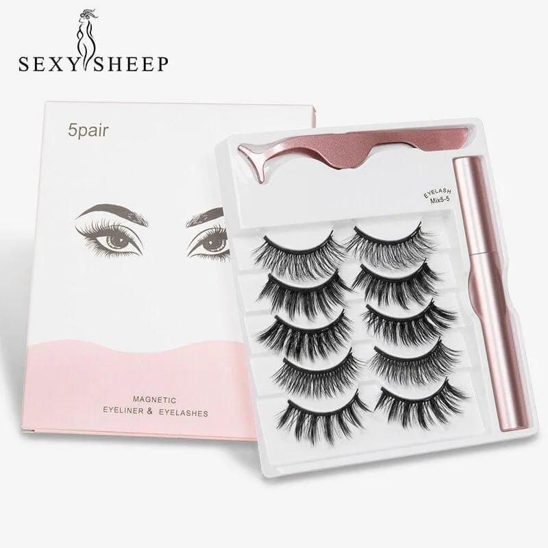 5 Pairs Magnetic Eyelashes Natural long Magnetic False Eyelashes