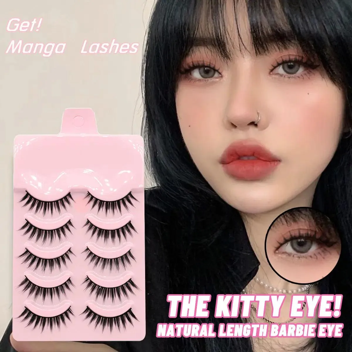 5 Pairs Manga Lashes New Arrival Anime Cosplay Natural Wispy  Korean Makeup | anime eyelashes