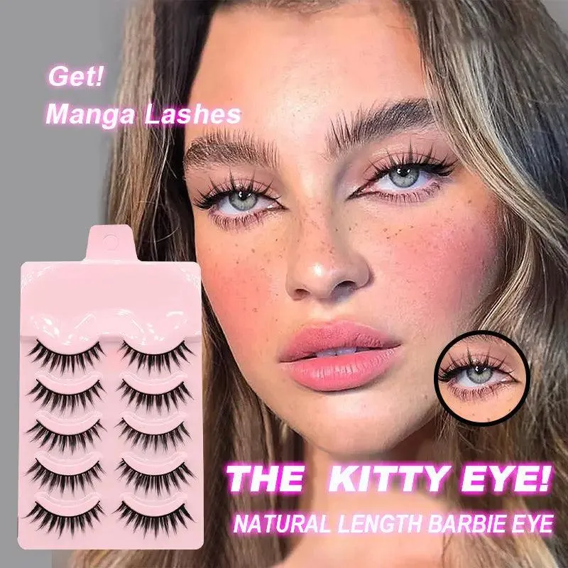 5 Pairs Manga Lashes New Arrival Anime Cosplay Natural Wispy  Korean Makeup | anime eyelashes