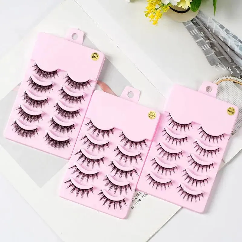 5 Pairs Manga Lashes New Arrival Anime Cosplay Natural Wispy  Korean Makeup | anime eyelashes