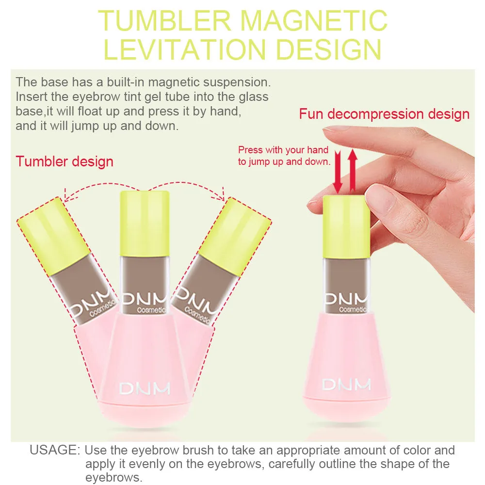 6 Colors Eyebrow Gel Set, Grooming Volumizing Brow Gel, Fuller & Natural Look Brow ,Eyebrow Makeup, Tumbler Magnetic Levitation Decompression Eyebrow Gel Girls Women Gift Set (Eyebrow Cream)