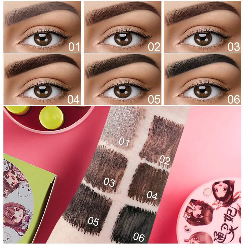 6 Colors Eyebrow Gel Set, Grooming Volumizing Brow Gel, Fuller & Natural Look Brow ,Eyebrow Makeup, Tumbler Magnetic Levitation Decompression Eyebrow Gel Girls Women Gift Set (Eyebrow Cream)
