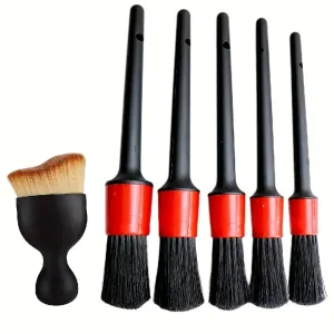 6-Piece Car Care Detailing Brush Set for Wheels/Dashboards and Vents