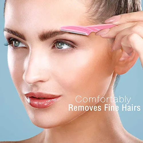 60 Pieces Eyebrow Razor Shaper Trimmer Shaver Women Facial Razor with Precision Cover (Pink, Blue, Yellow)