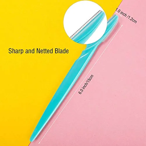 60 Pieces Eyebrow Razor Shaper Trimmer Shaver Women Facial Razor with Precision Cover (Pink, Blue, Yellow)